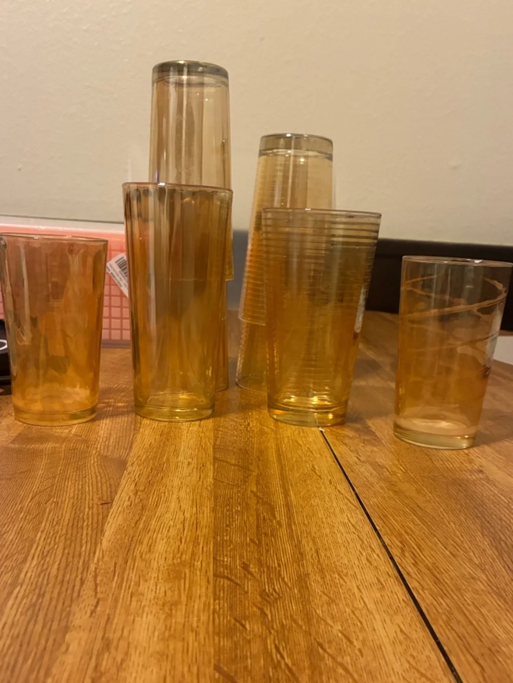 Amber Glass Tumbler Set - 8 Piece